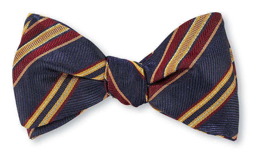 R. Hanauer Navy Delta Stripes Bow Tie