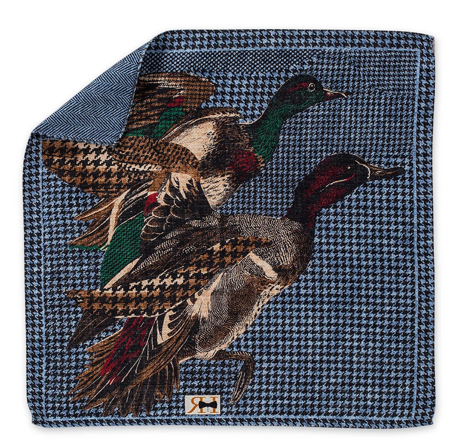 R. Hanauer Light Blue Sequoia Ducks Pocket Square