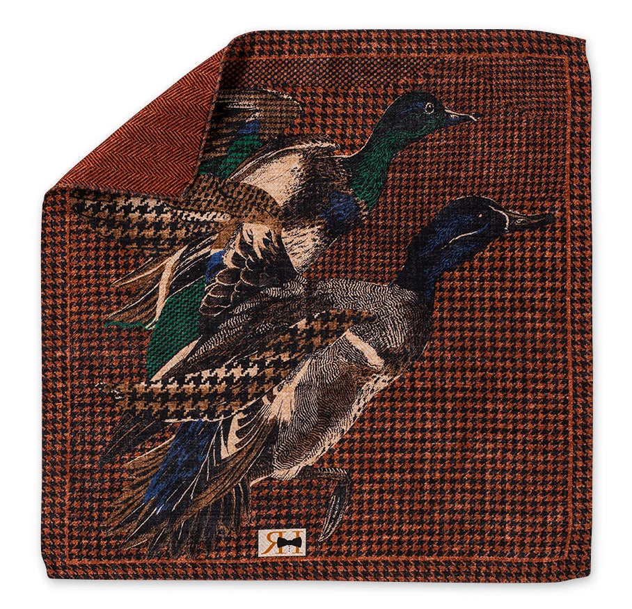 R. Hanauer Henna Sequoia Ducks Pocket Square