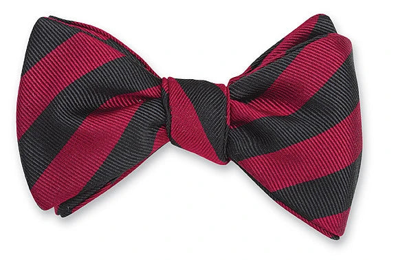 R Hanauer Black/Garnet 1/2" Bar Stripe Bowtie