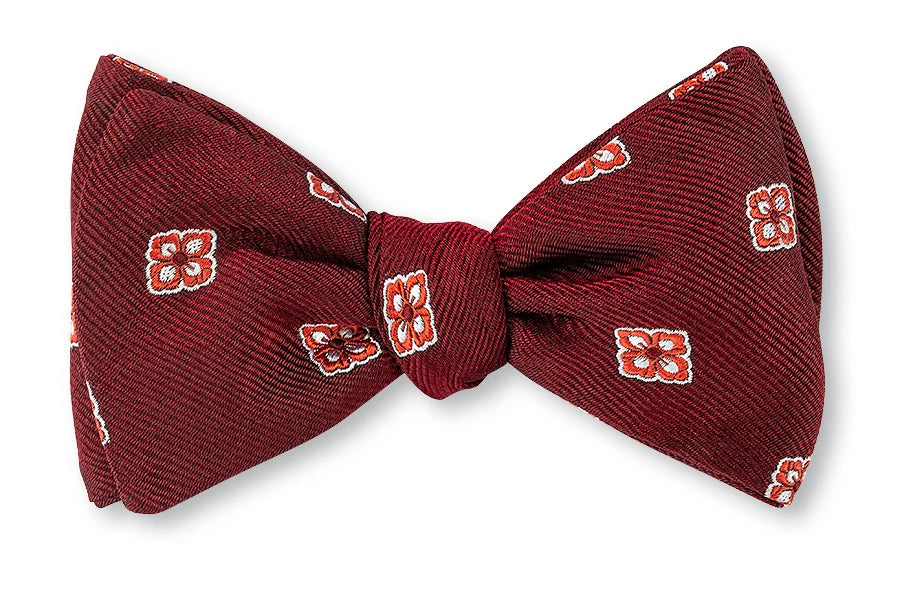 R. Hanauer Maroon/Orange Cypress Medallions Bow Tie