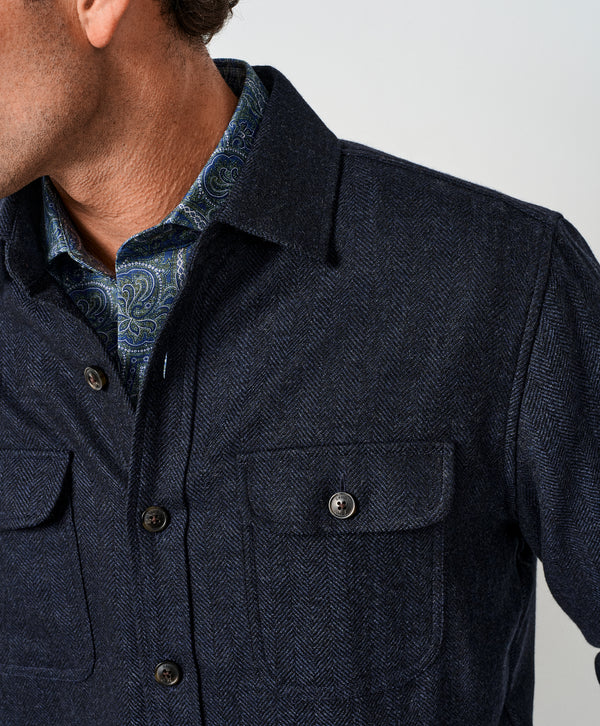 David Donahue The Moore Overshirt: Navy