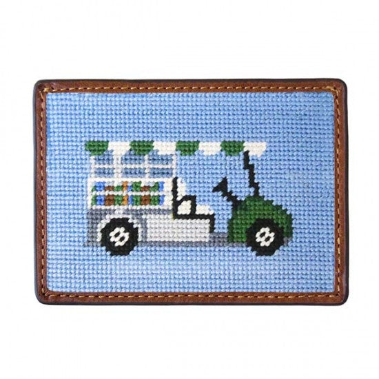 Smathers & Branson Beverage Cart Needlepoint Credit Card Wallet