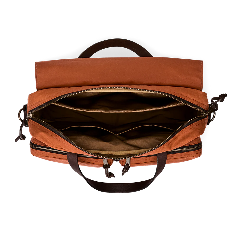 Filson 24 Hour Tin Cloth Briefcase: Rust