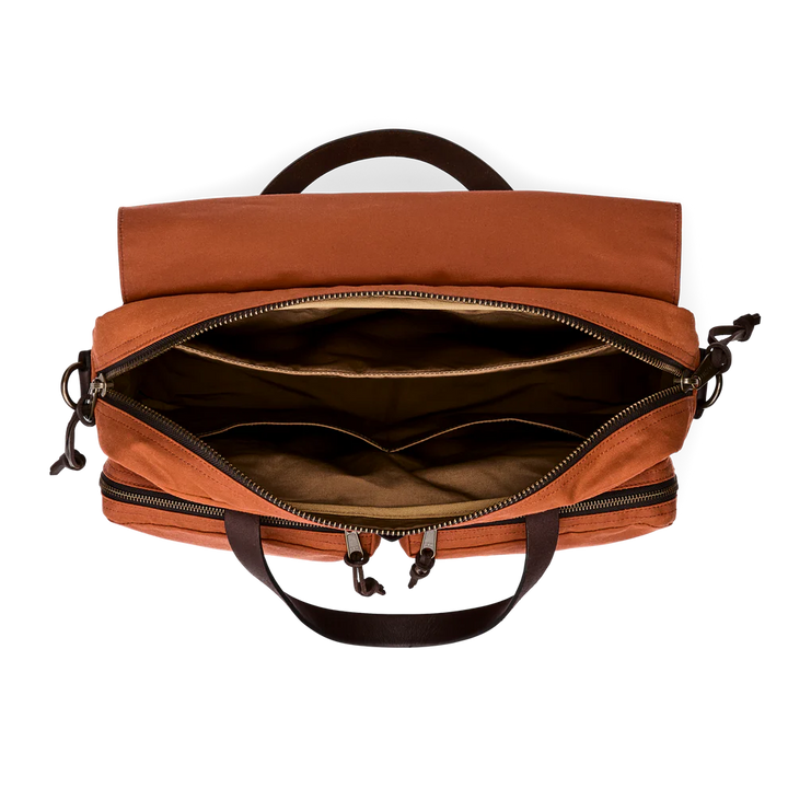 Filson 24 Hour Tin Cloth Briefcase: Rust