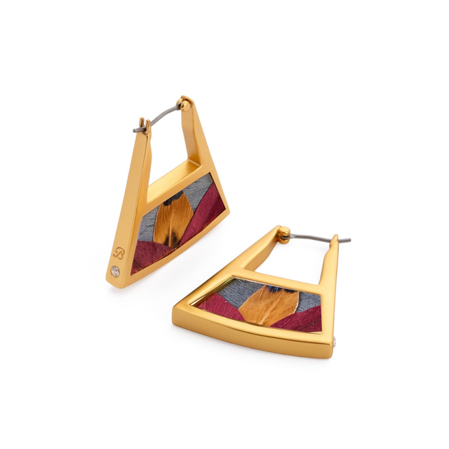Brackish Double Sided Triangle Hoop: Charlotte