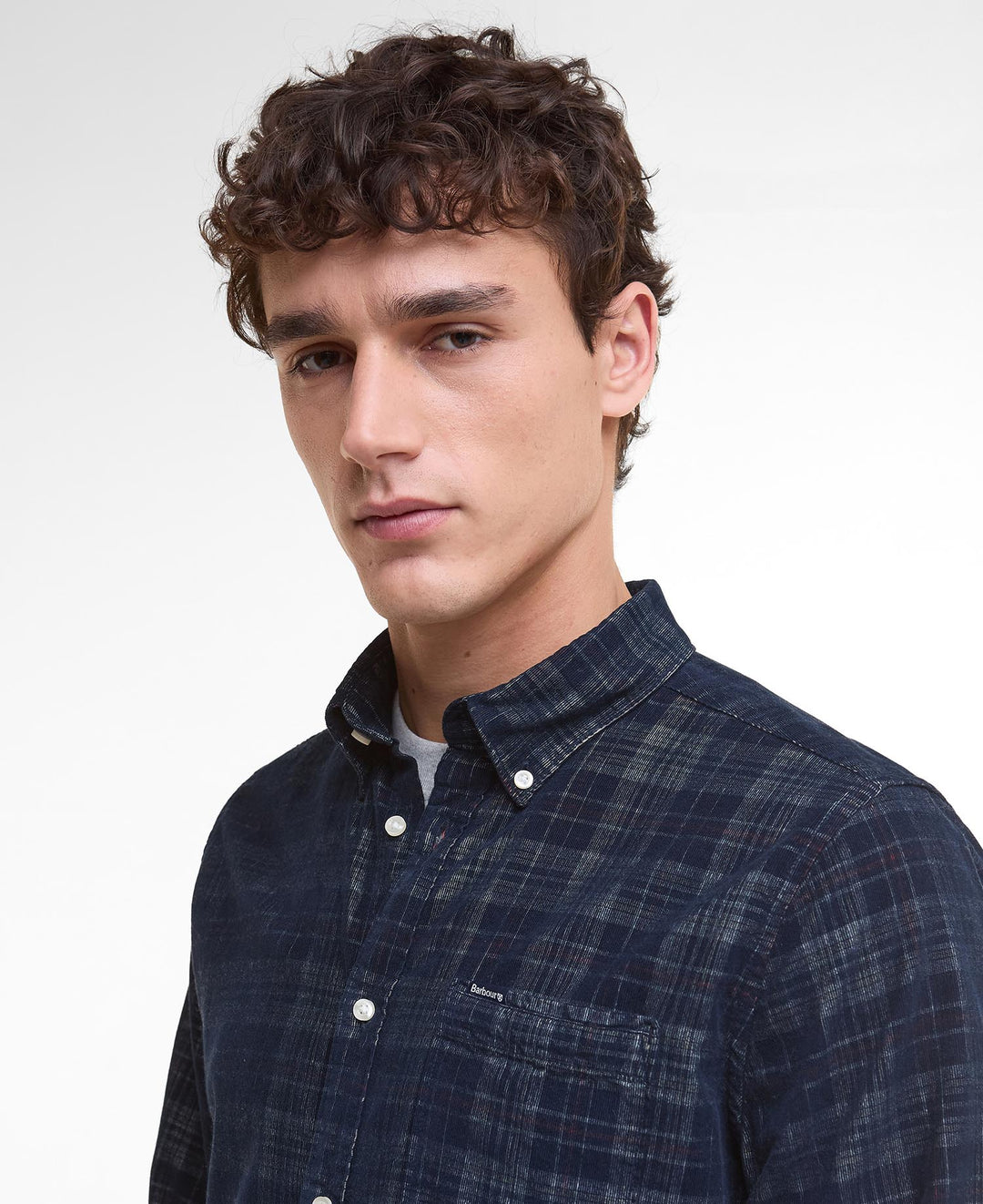 Barbour Southfield Tailored Long-Sleeved Shirt: Dark Navy