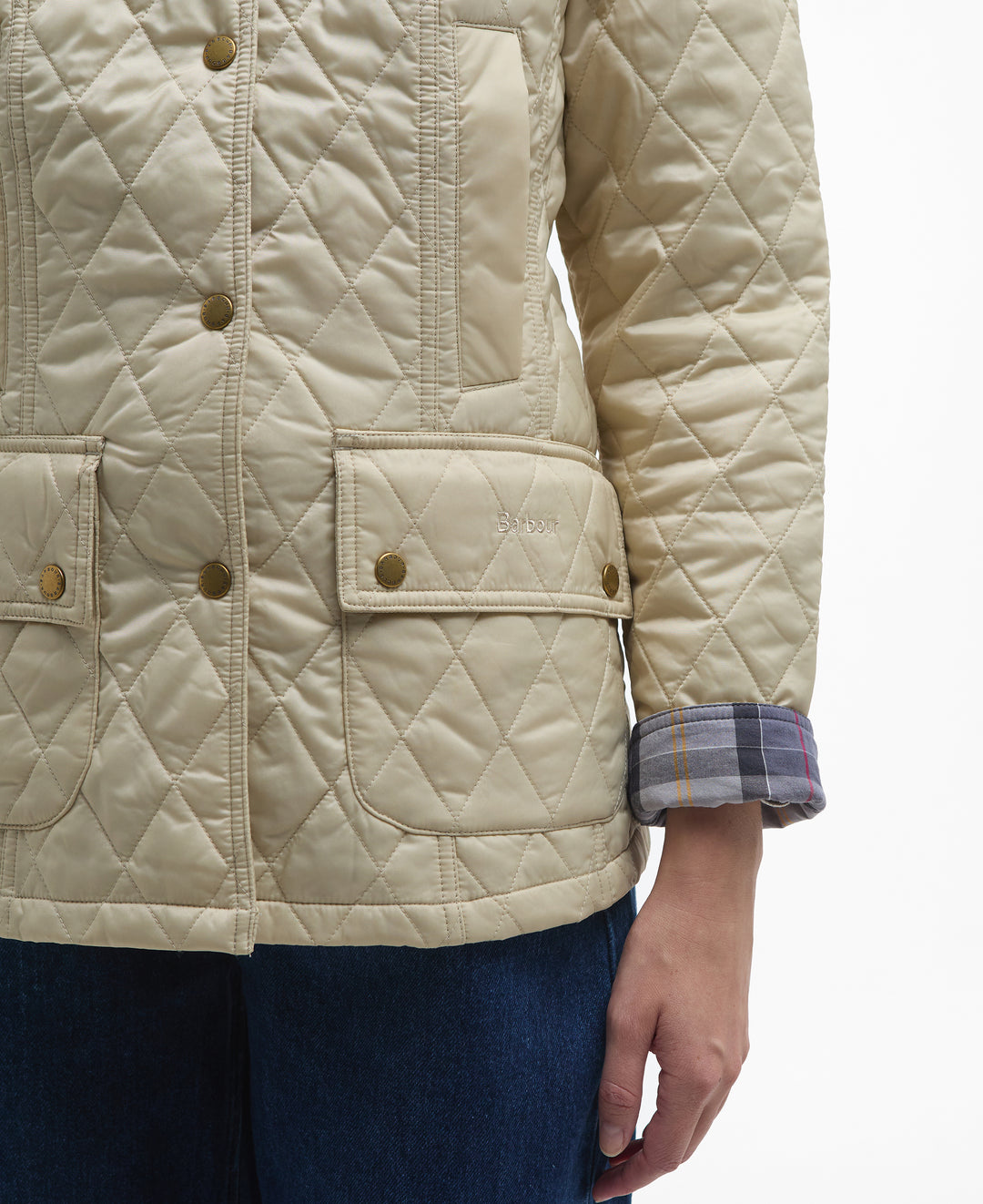 Barbour Summer Beadnell Quilted Jacket: Pearl