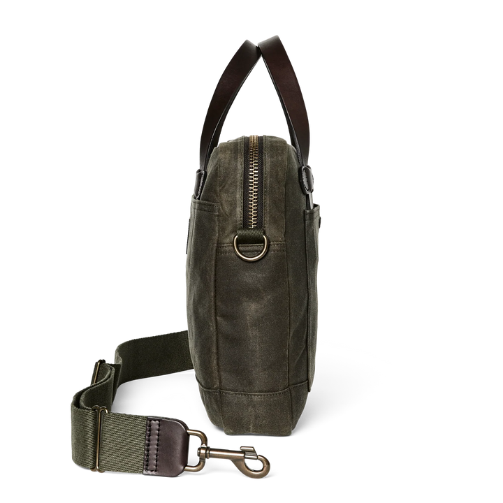Filson Tin Cloth Compact Briefcase: Otter Green