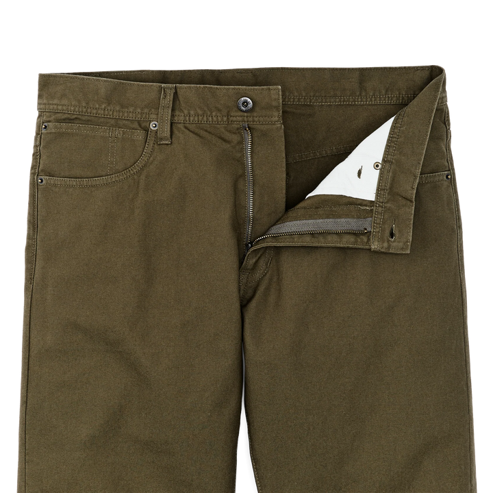 Filson Dry Tin Cloth 5-Pocket Pants: Marsh Olive