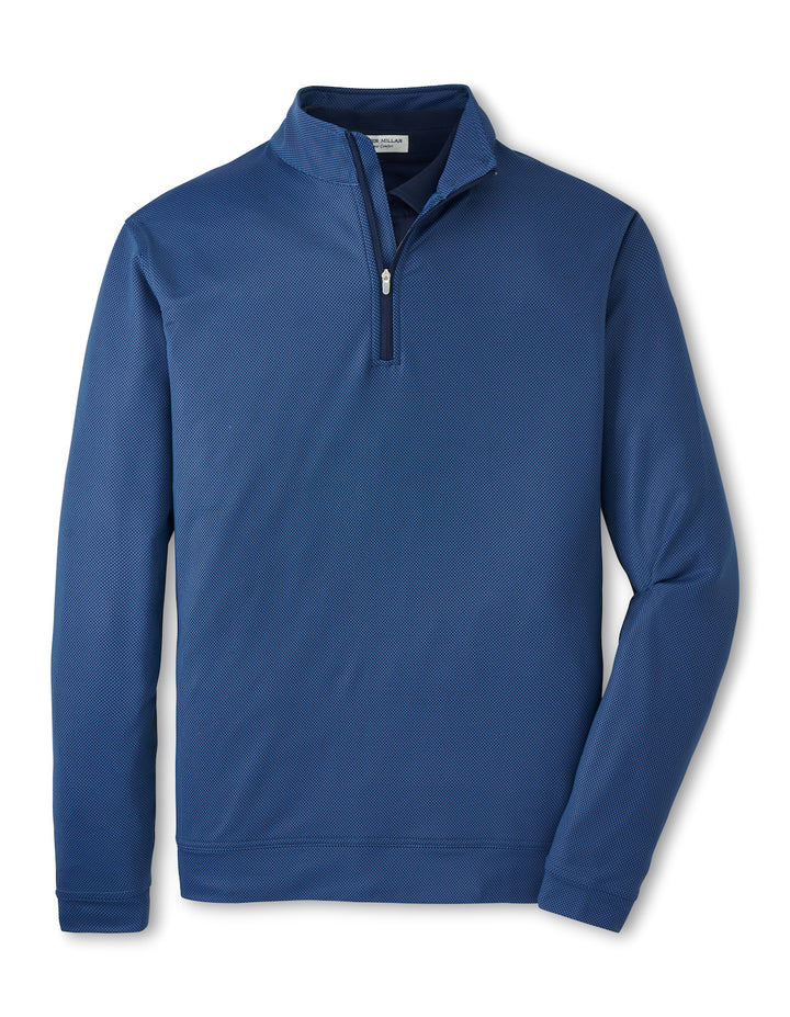 Peter Millar Perth Birdseye Performance Quarter-Zip: Blue Haze