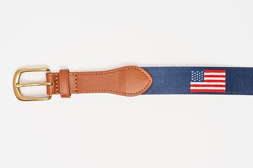 Palmetto Golf & Belt American Flag Needlepoint Belt: Navy