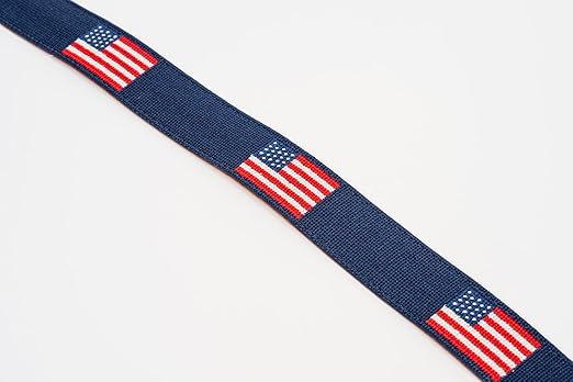 Palmetto Golf & Belt American Flag Needlepoint Belt: Navy