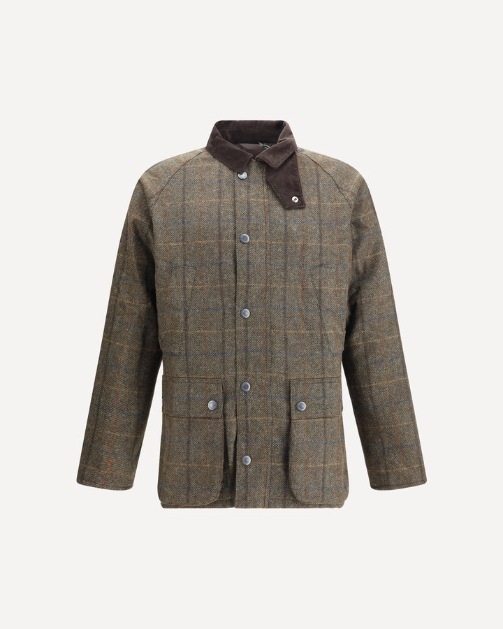 Barbour Bedale Check Wool Jacket: Brown