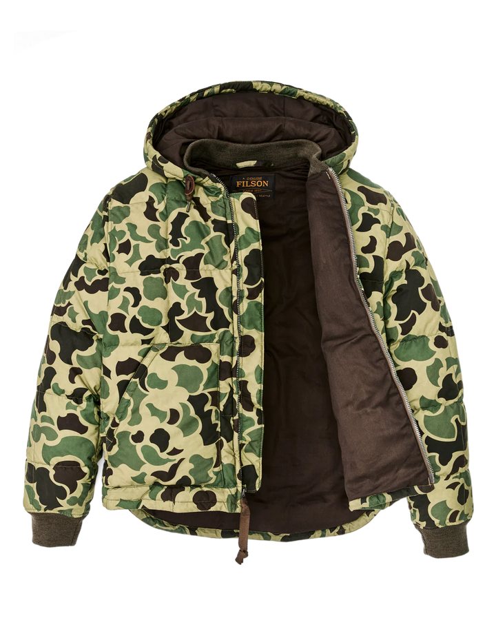 Filson Waxed Down Jacket: Tundra Shrub Camo