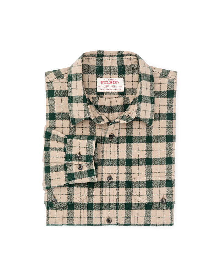 Filson Alaskan Guide Shirt: Oatmeal/Pine Plaid