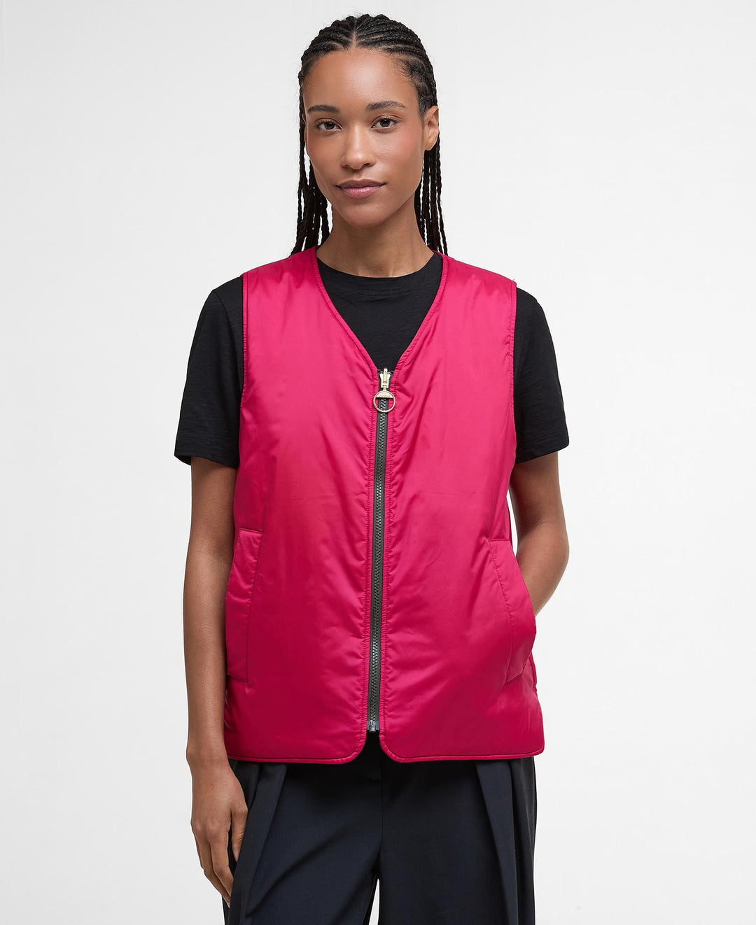 Barbour My Barbour Reversible Quilted Liner: Sage/Zeni Pink