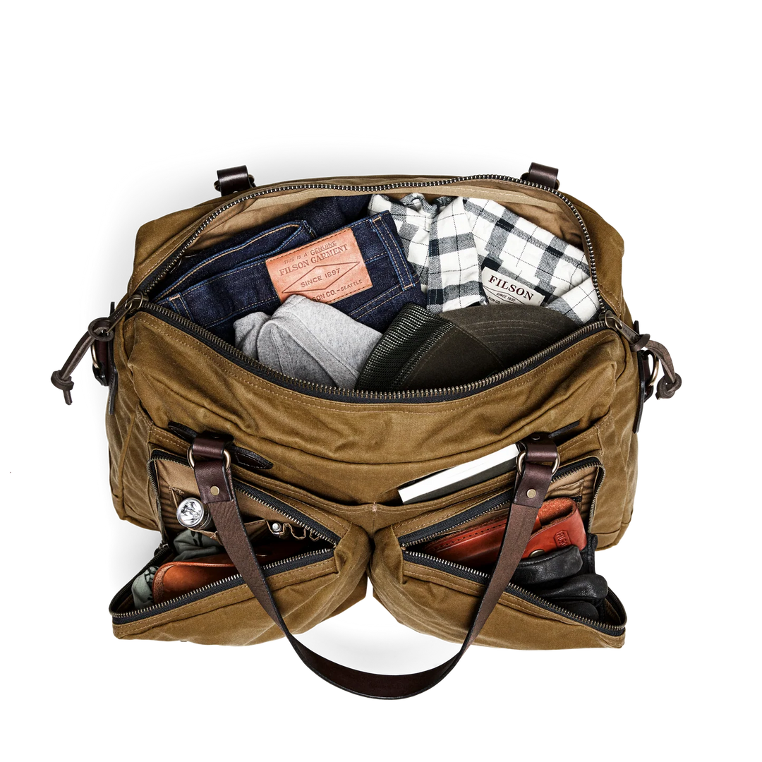 Filson 48 Hour Tin Cloth Duffle Bag: Dark Tan