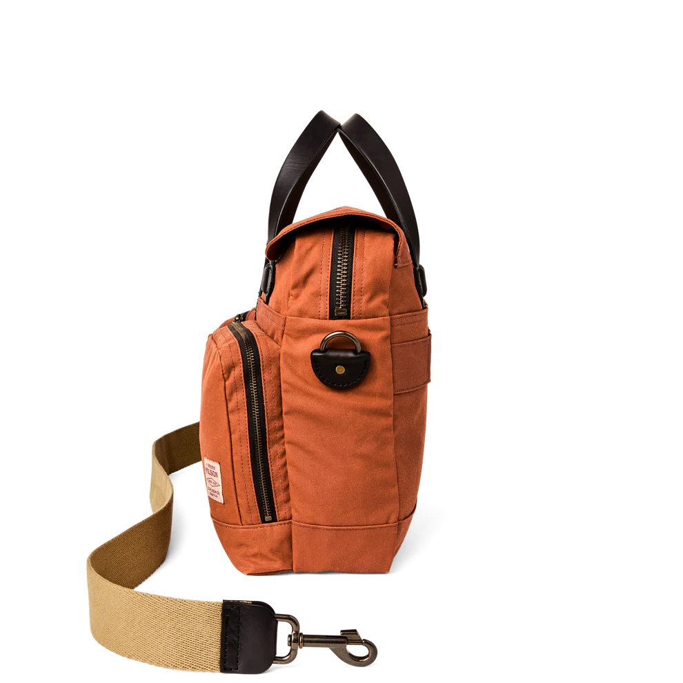 Filson 24 Hour Tin Cloth Briefcase: Rust