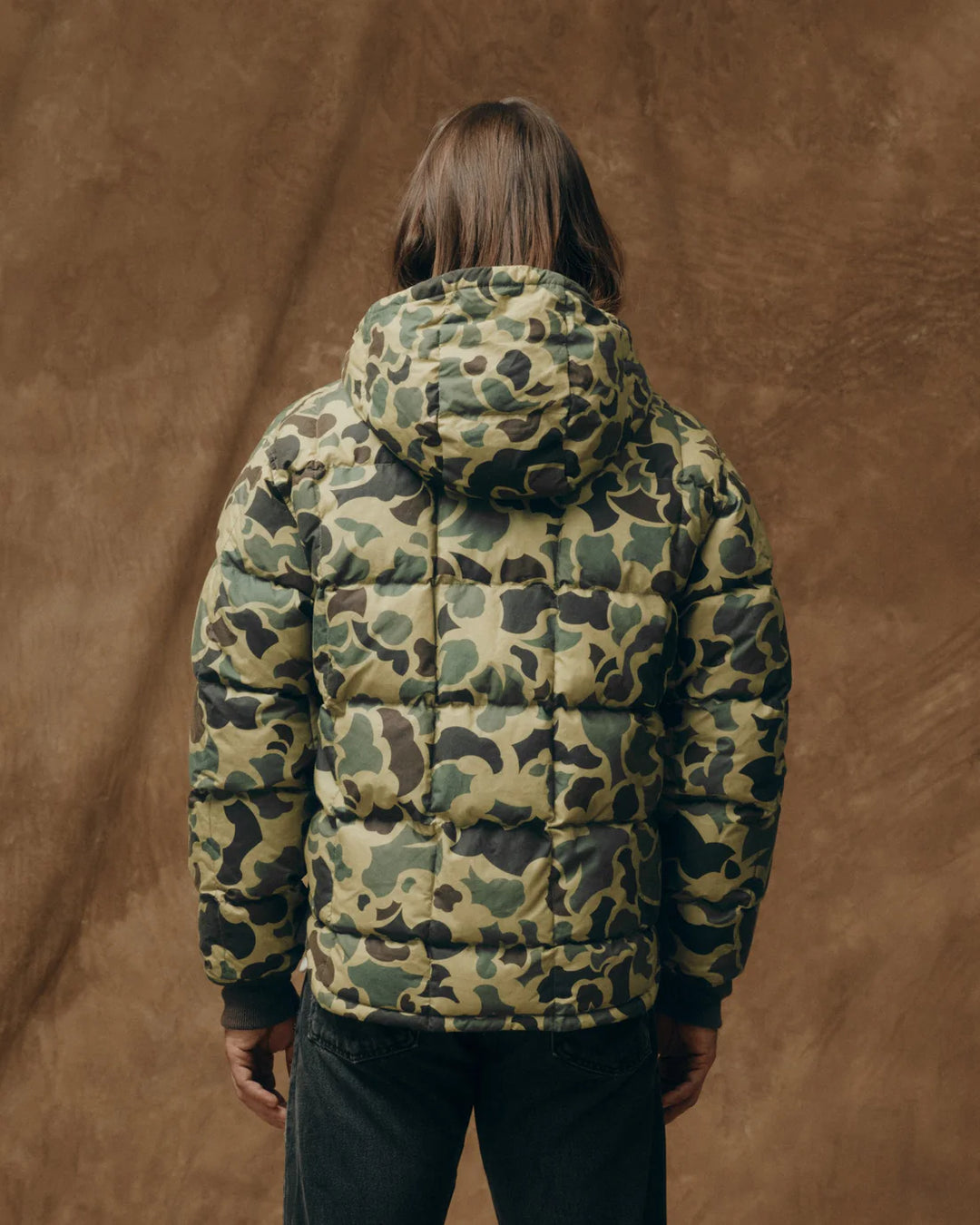 Filson Waxed Down Jacket: Tundra Shrub Camo