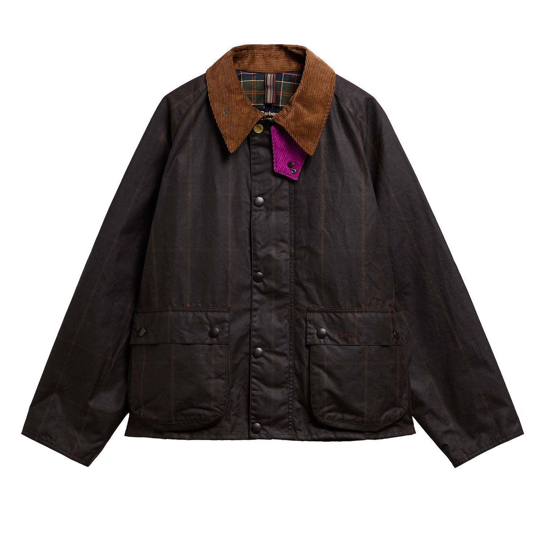 Barbour x Paul Smith Transport Windowpane Wax Jacket: Rustic/Bark