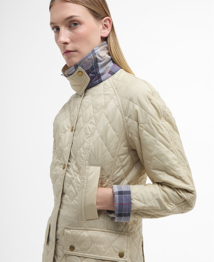 Barbour Summer Beadnell Quilted Jacket: Pearl