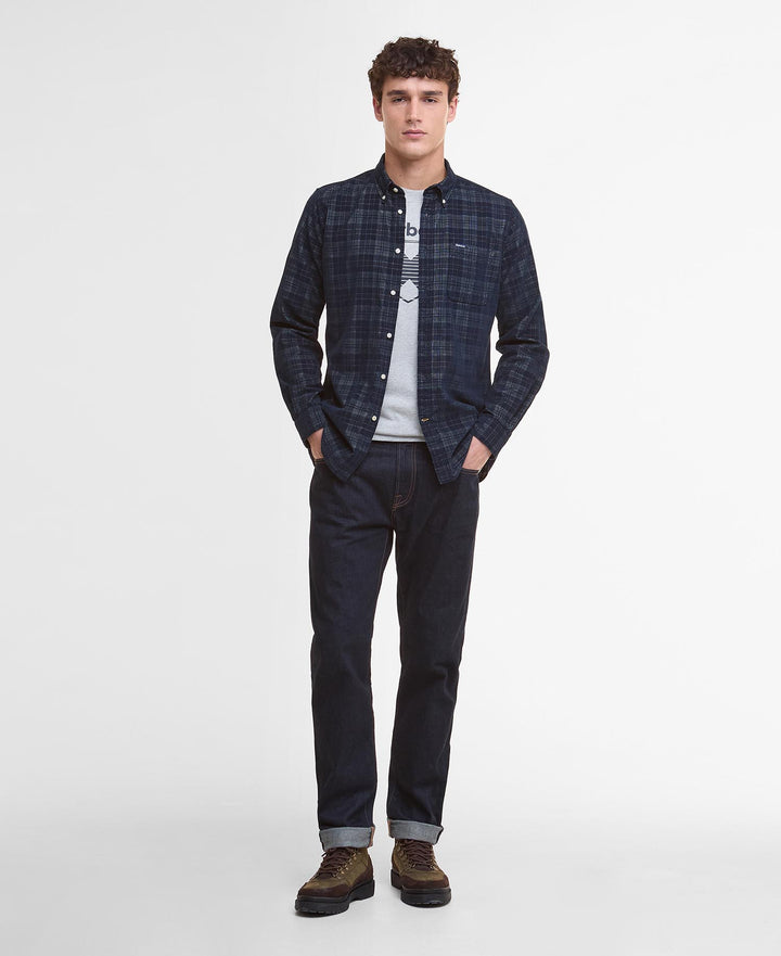 Barbour Southfield Tailored Long-Sleeved Shirt: Dark Navy