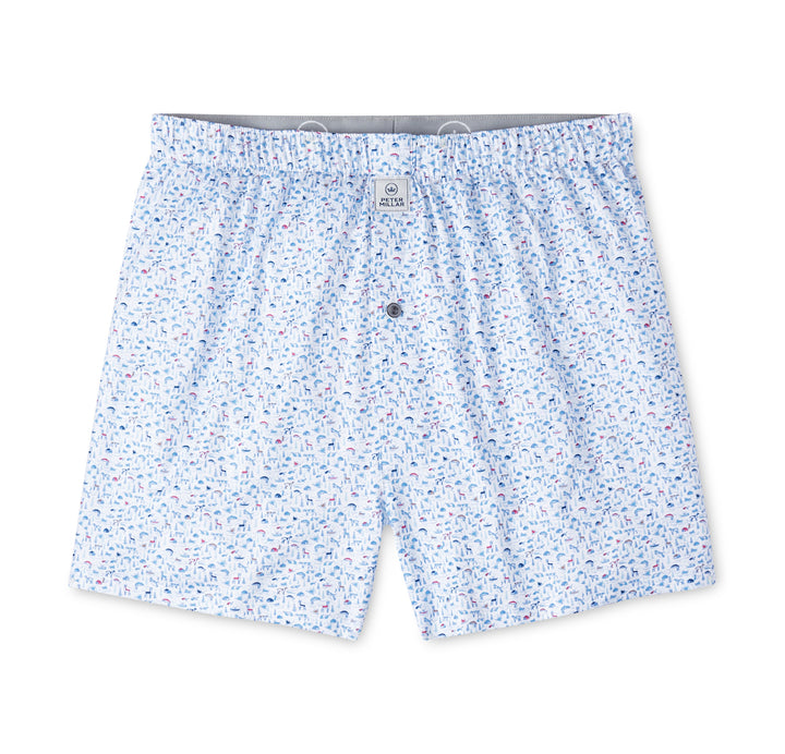 Peter Millar On the Hunt Performance Boxer Short: White