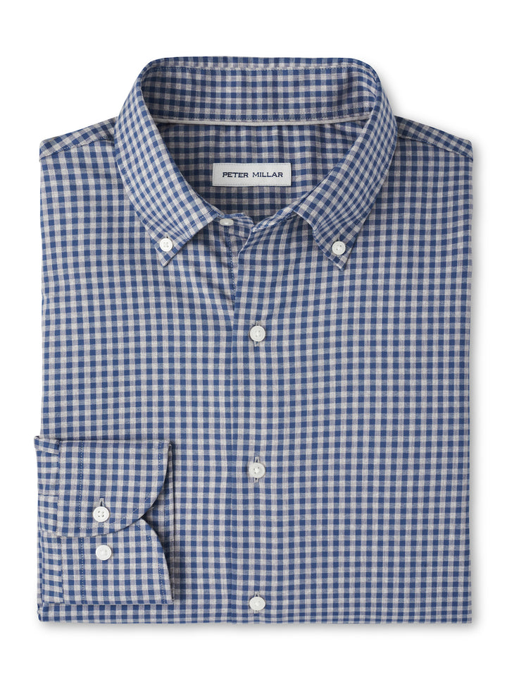 Peter Millar Conway Crown Lite Cotton-Stretch Sport Shirt: Gale Grey