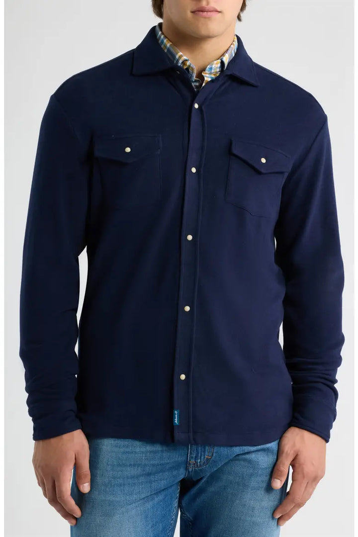 Johnnie-O York Snap Overshirt: Navy