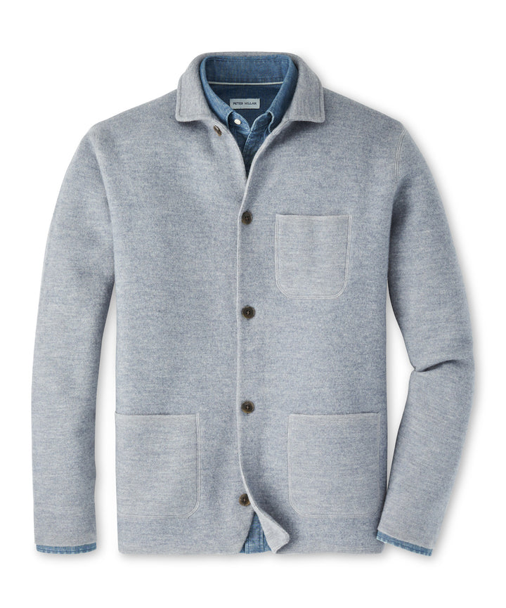 Peter Millar Carson Sweater Chore Coat: Gale Grey