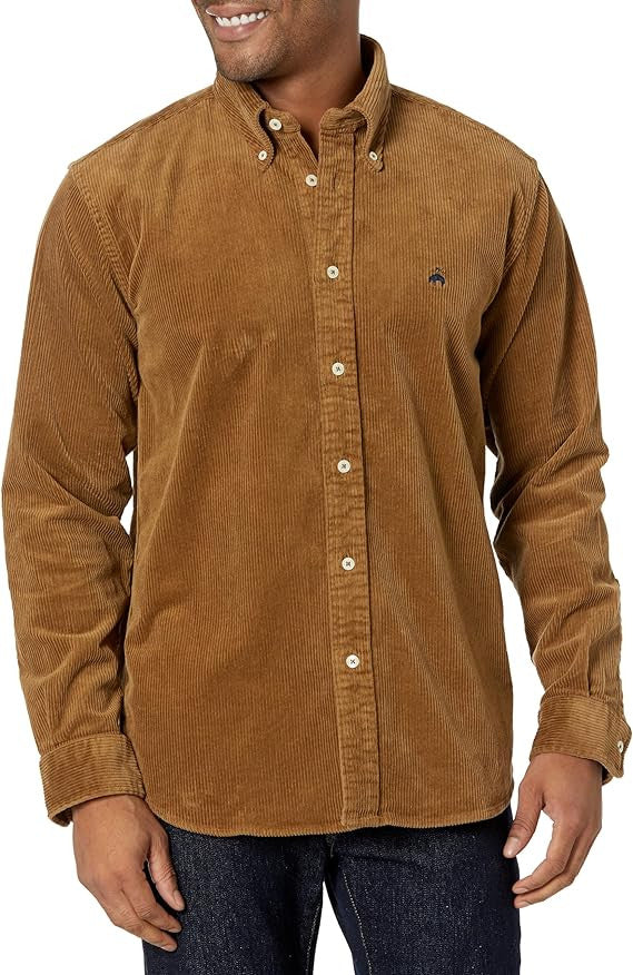 Brooks Brothers Corduroy Button Down: Medium Brown