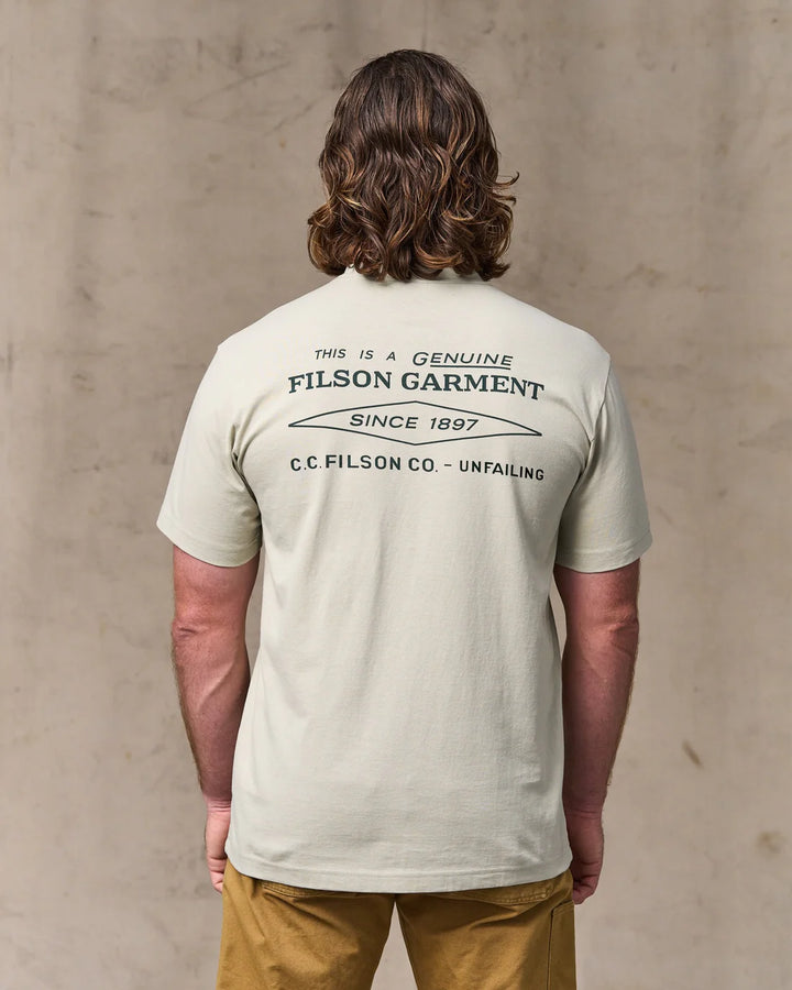 Filson Short Sleeve Diamond Graphic T-Shirt: Gray Sky