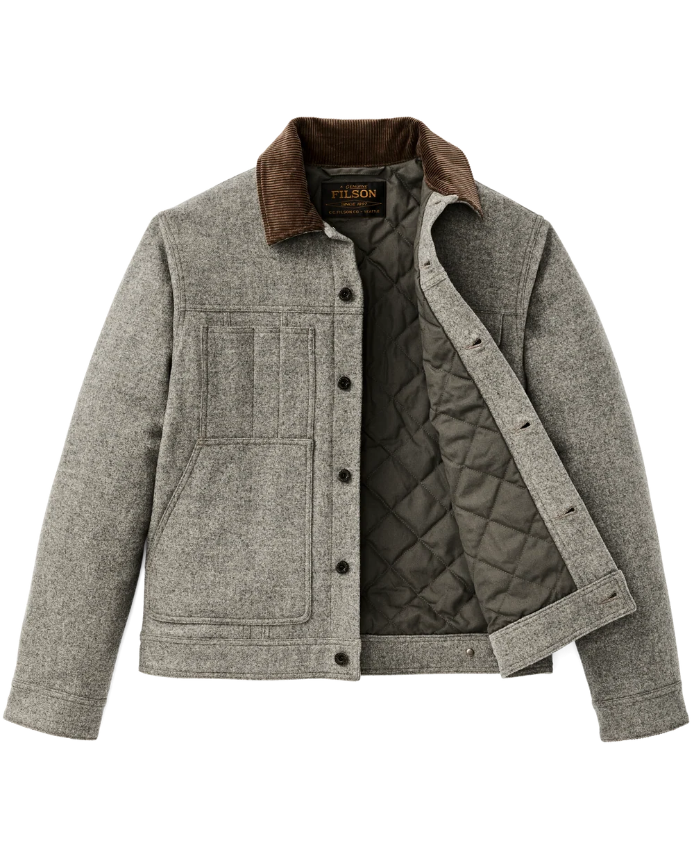 Filson Spokane Insulated Short Cruiser Jacket: Vintage Heather Gray