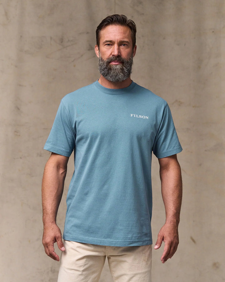 Filson Short Sleeve Scenic Graphic T-Shirt: Bluefin