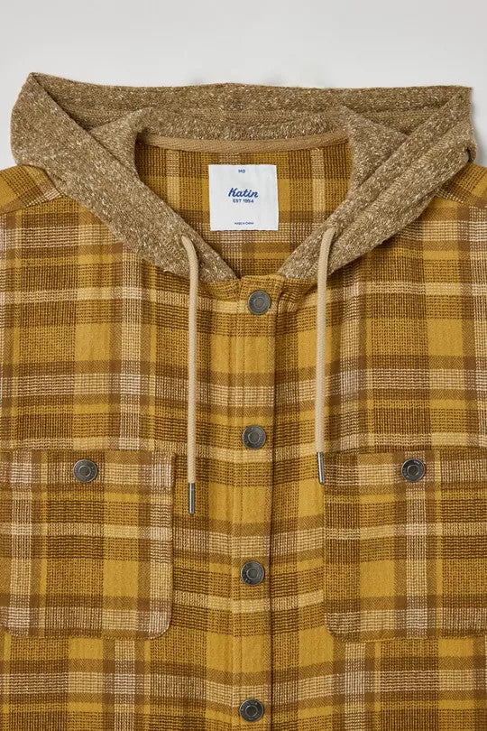 Katin Harold Hooded Flannel: Khaki