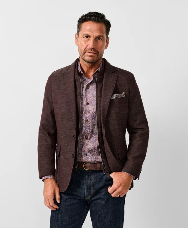 David Donahue The Jeremy Hybrid Soft Coat: Burgundy