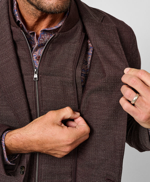 David Donahue The Jeremy Hybrid Soft Coat: Burgundy