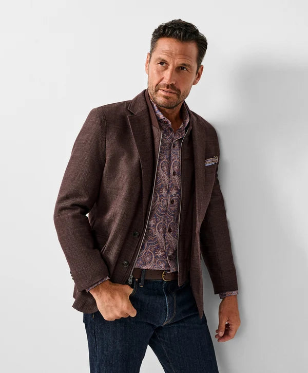David Donahue The Jeremy Hybrid Soft Coat: Burgundy