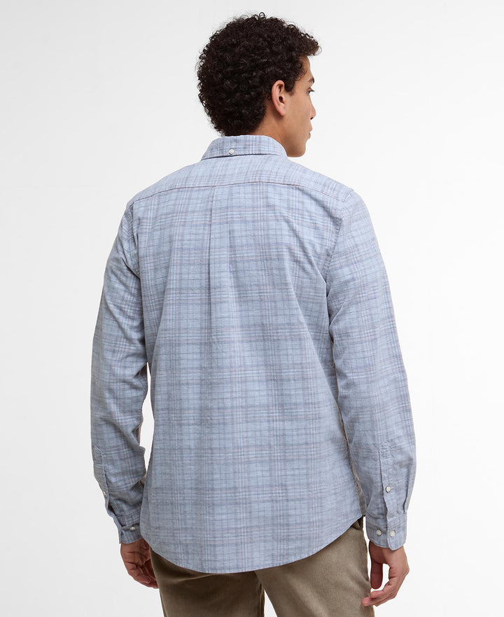 Barbour Southfield Tailored Long-Sleeved Shirt: Light Grey Marl