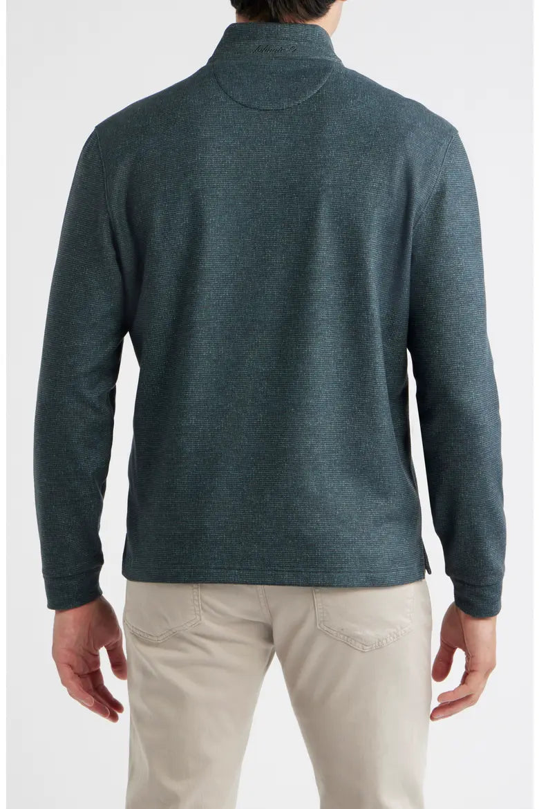 Johnnie-O Mikey Fleece 1/4 Zip Pullover - Printed Check: Mallard