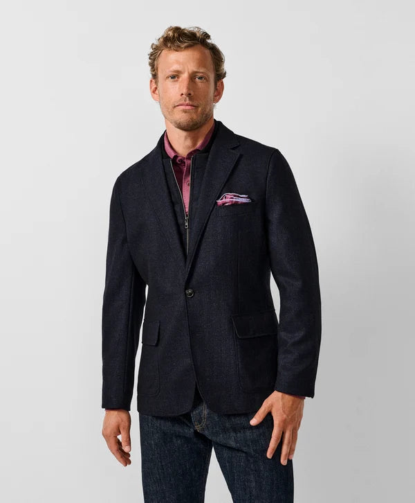 David Donahue The Jeremy Hybrid Soft Coat: Navy