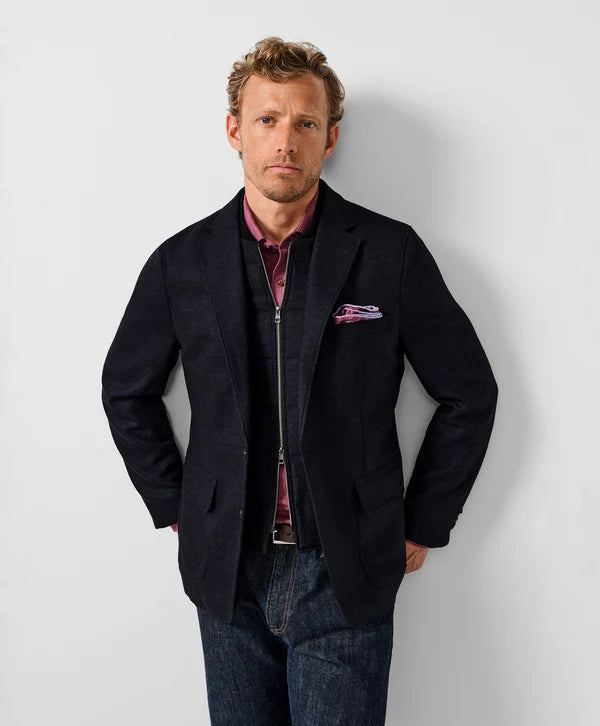 David Donahue The Jeremy Hybrid Soft Coat: Navy