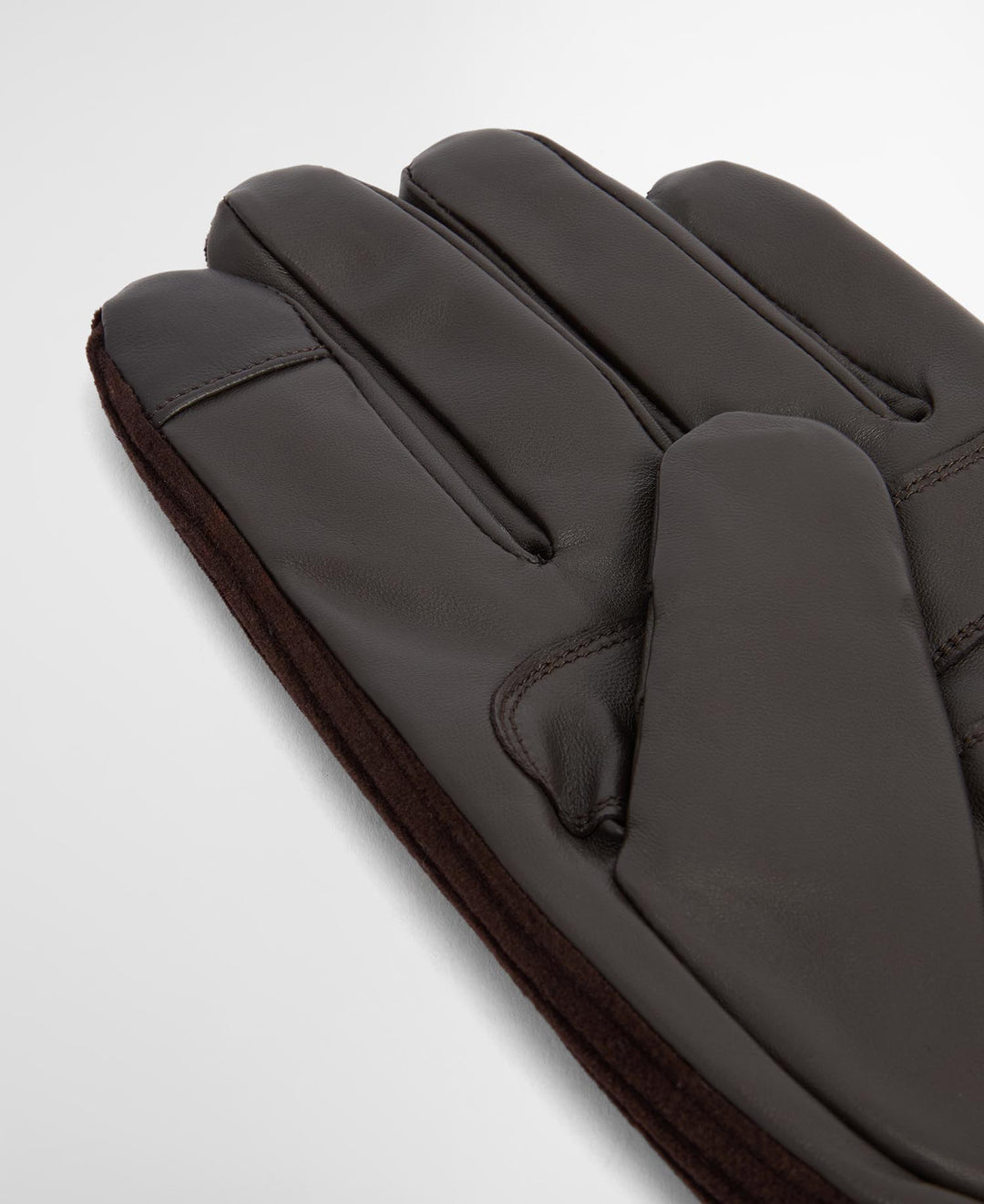 Barbour Nelson Leather Gloves: Brown