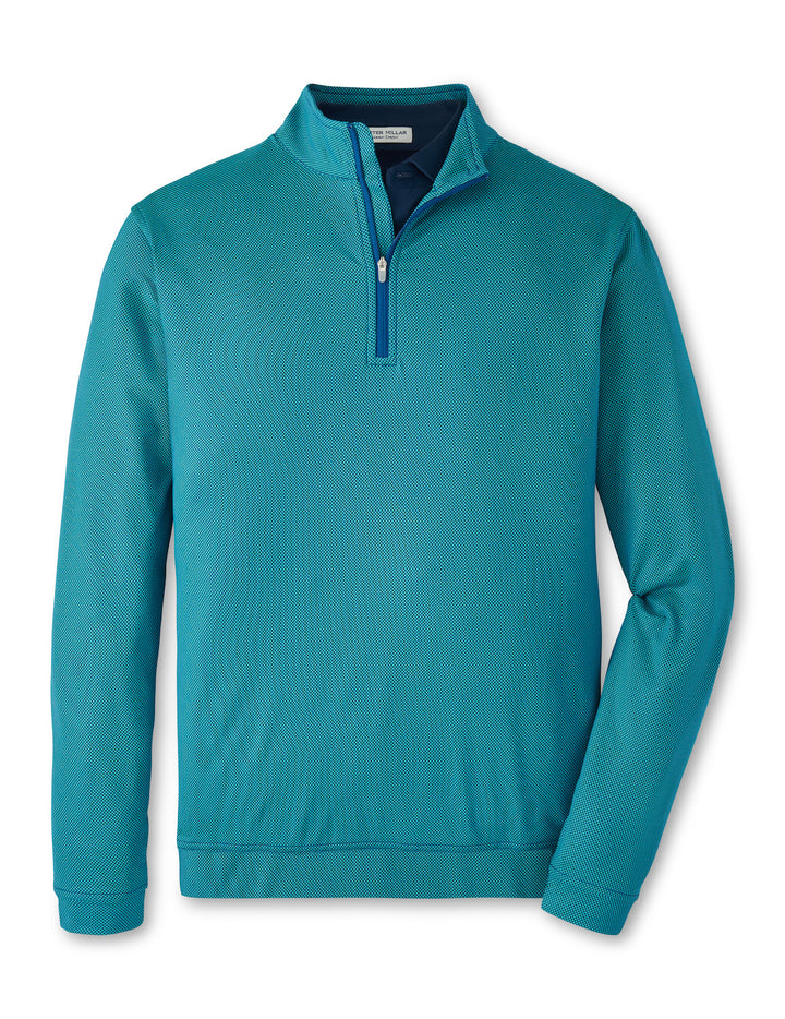 Peter Millar Perth Birdseye Performance Quarter-Zip: Sport Navy