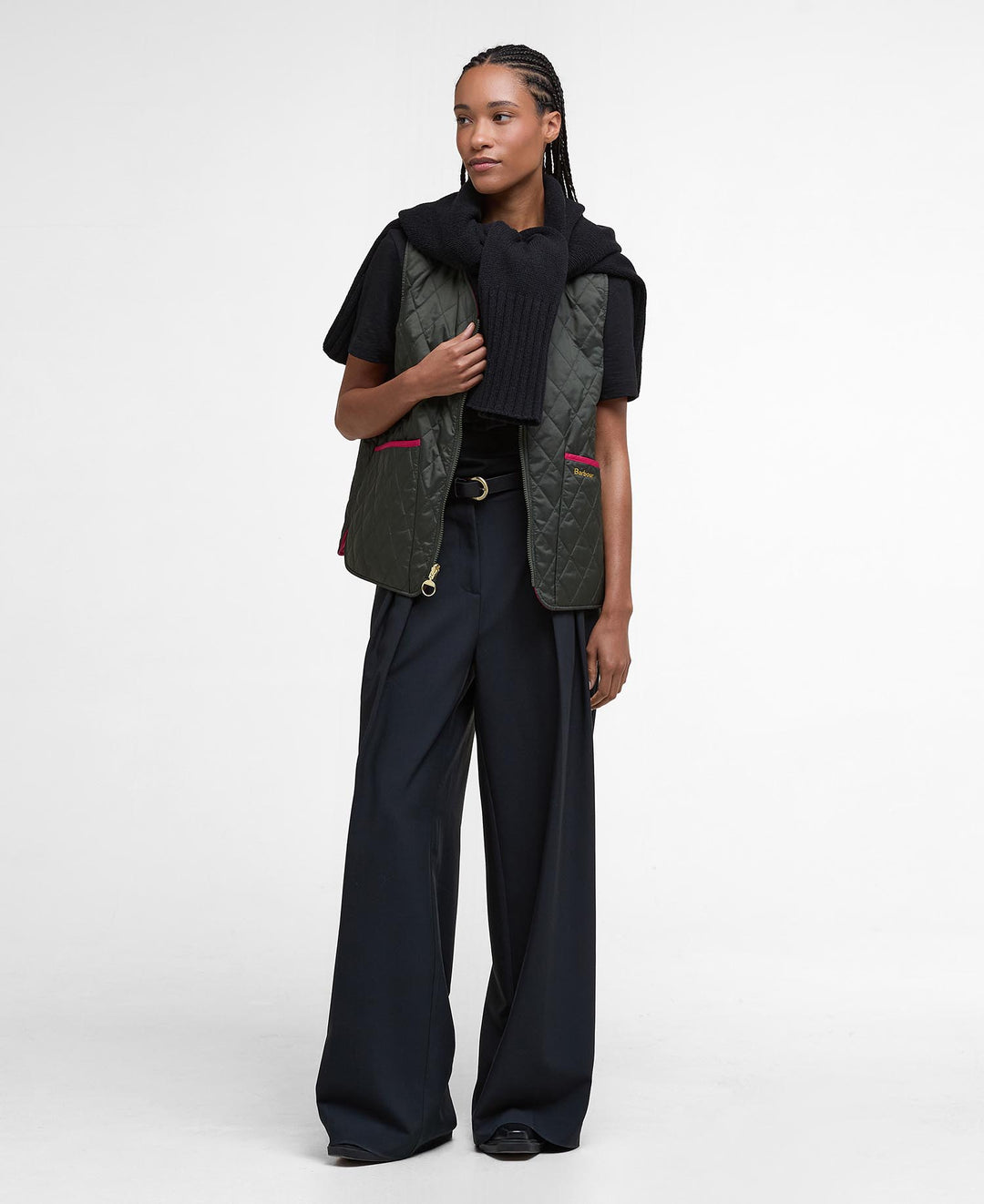 Barbour My Barbour Reversible Quilted Liner: Sage/Zeni Pink