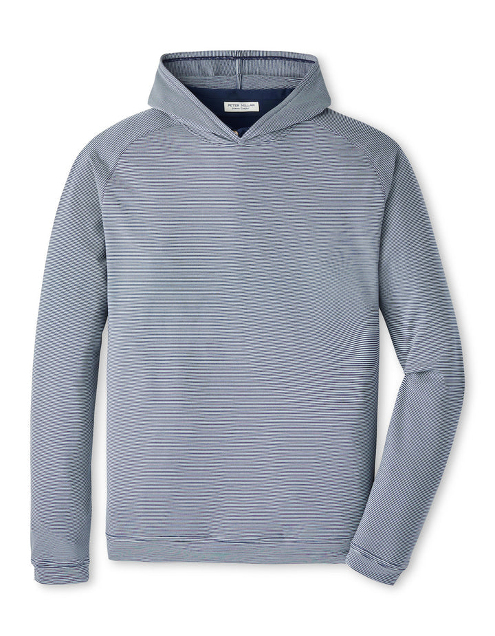 Peter Millar Pine Sugar Stripe Performance Hoodie: Navy