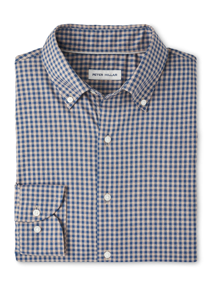 Peter Millar Conway Crown Lite Cotton-Stretch Sport Shirt: Poplar Brown