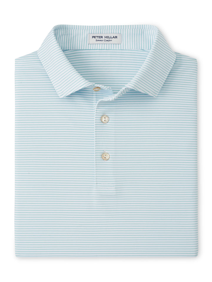 Peter Millar Highlands Performance Jersey Polo: White/Meadow