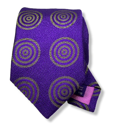 Seaward and Stearn Geometric Circle Tie: Purple